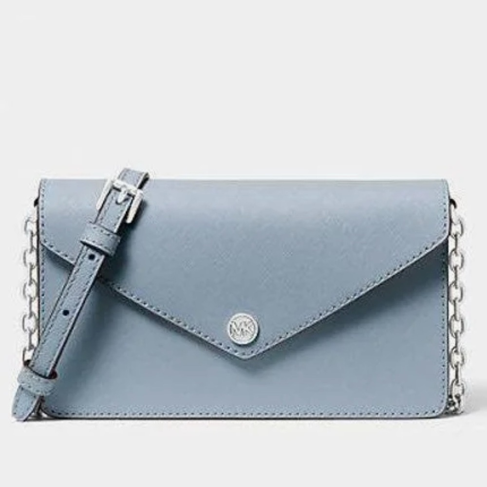 Michael Kors Small Saffiano Leather Envelope Crossbody Bag w/ MK Gift Box